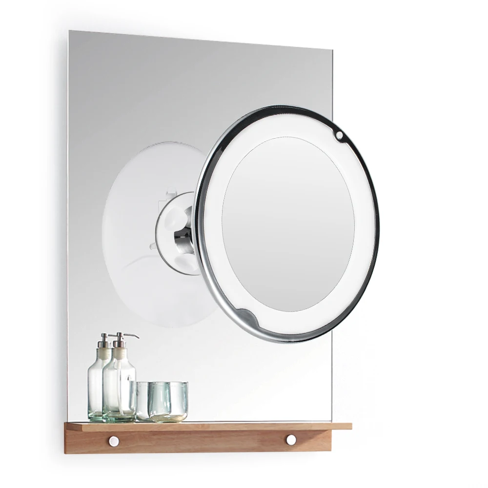 led lighted touch suction cup wall mounted 10 x magnifier flexible bathroom shaving makeup mirror, White
led lighted touch suction cup wall mounted 10 x magnifier flexible bathroom shaving makeup mirror, White