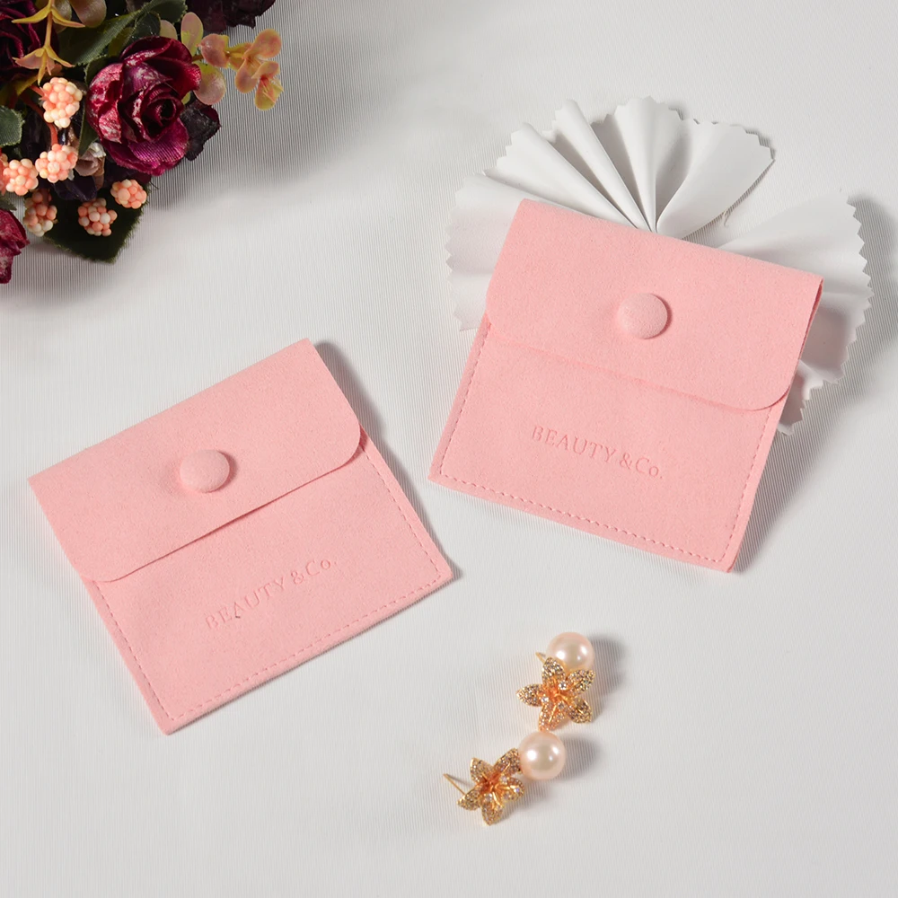 Wholesale Snap Jewellery Pouch Packaging Bag Custom Microfiber Jewelry Pouch With Logo
Wholesale Snap Jewellery Pouch Packaging Bag Custom Microfiber Jewelry Pouch With Logo