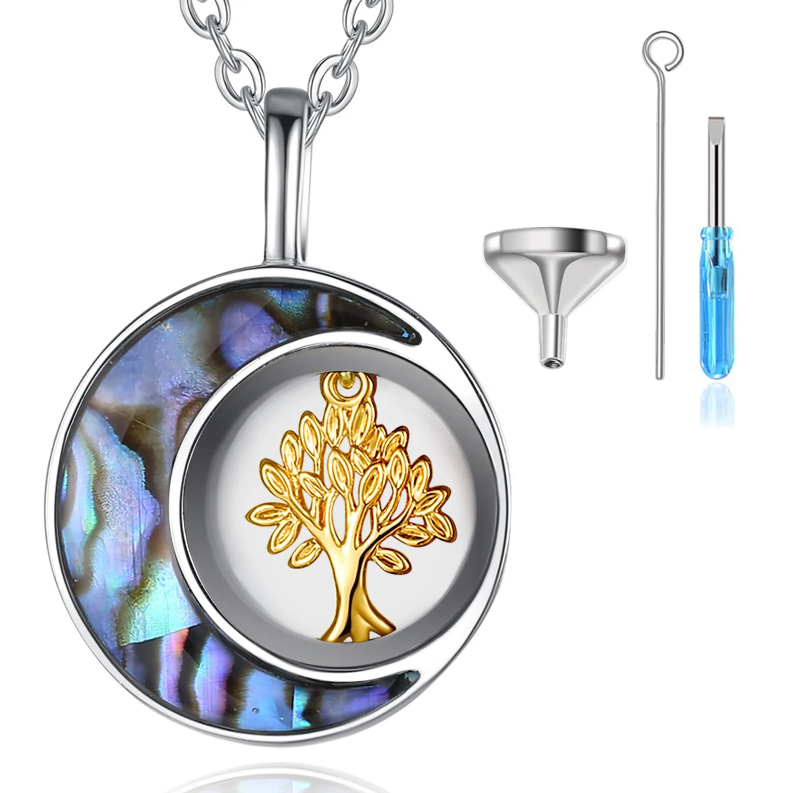 Merryshine Abalone Shell 925 Sterling Silver Tree of Life Urn Locket Ash Pendant Necklace
Merryshine Abalone Shell 925 Sterling Silver Tree of Life Urn Locket Ash Pendant Necklace