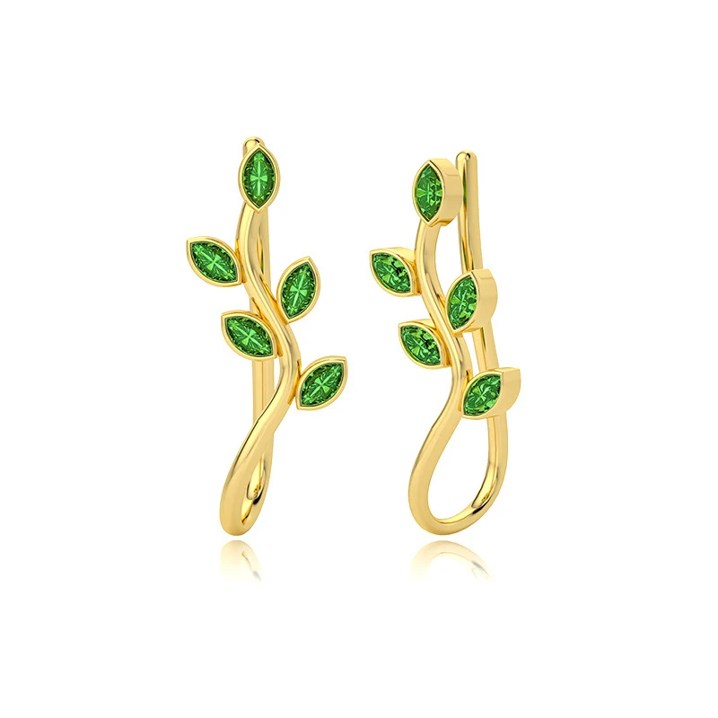 QIANZUYIN Fashion Gold Hoop Earrings 18k Jewelry 925 Silver Green Golden Zircon Leaves Earrings For Women Girl, 18k gold
QIANZUYIN Fashion Gold Hoop Earrings 18k Jewelry 925 Silver Green Golden Zircon Leaves Earrings For Women Girl, 18k gold