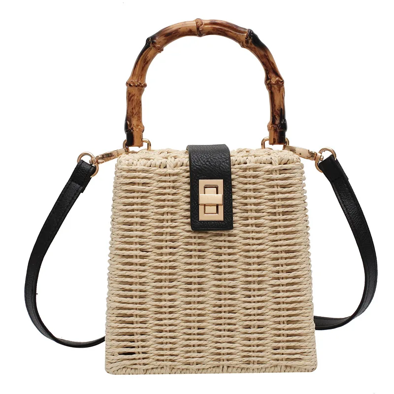 2021 New Summer Beach Women Straw Bag Handmade Bamboo Handle Rattan Crossbody Shoulder Bags, Natural
2021 New Summer Beach Women Straw Bag Handmade Bamboo Handle Rattan Crossbody Shoulder Bags, Natural