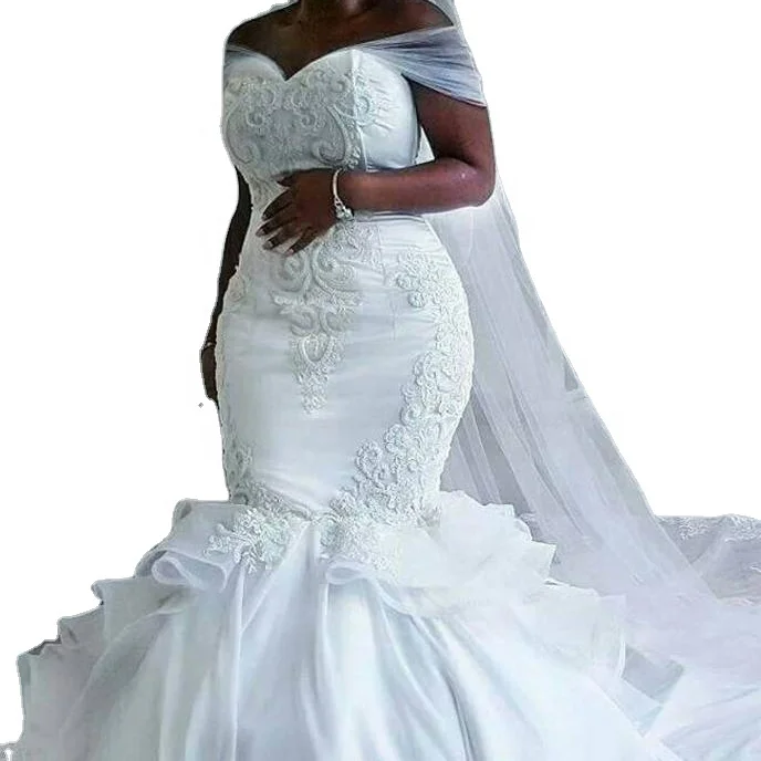 FA104 Elegant Satin Vintage Mermaid Wedding Dress with long wrap Pure White Lace Embroidery African Mermaid Wedding Gown, Default or custom
FA104 Elegant Satin Vintage Mermaid Wedding Dress with long wrap Pure White Lace Embroidery African Mermaid Wedding Gown, Default or custom