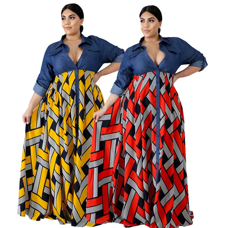 Casual Long Dress Retro Autumn Front Button V-neck Women Plus Size Long Sleeve LOOSE Printed Turn-down Collar Full Adults
Casual Long Dress Retro Autumn Front Button V-neck Women Plus Size Long Sleeve LOOSE Printed Turn-down Collar Full Adults