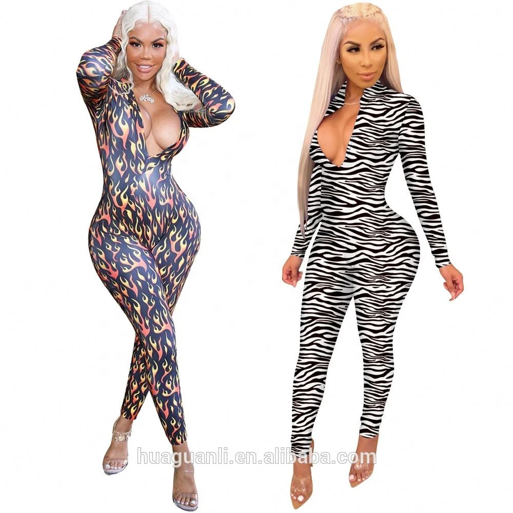 SMN3126 Sexy V-Neck 2019 Long-Sleeved Women's Jumpsuit, White\black 
SMN3126 Sexy V-Neck 2019 Long-Sleeved Women's Jumpsuit, White\black