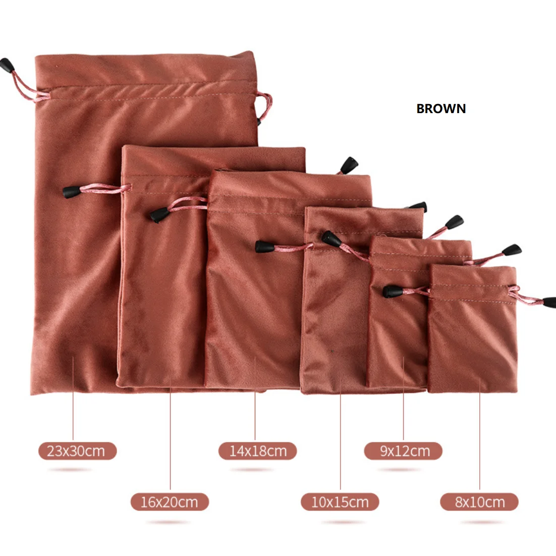 Custom Elegant Brown Color Suede Velvet Drawstring Bags Jewelry Pouches bag, 13 colors
Custom Elegant Brown Color Suede Velvet Drawstring Bags Jewelry Pouches bag, 13 colors