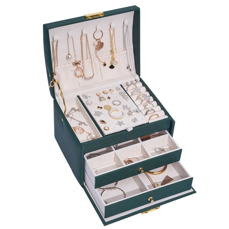 Custom Double Layer Big Jewelry Storage Box Large Capacity Drawer Ornament Storage Box
Custom Double Layer Big Jewelry Storage Box Large Capacity Drawer Ornament Storage Box