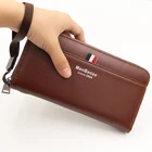 businessphone bag Decoration zip money clip Long Wallet Length clutch PU leather men wallet