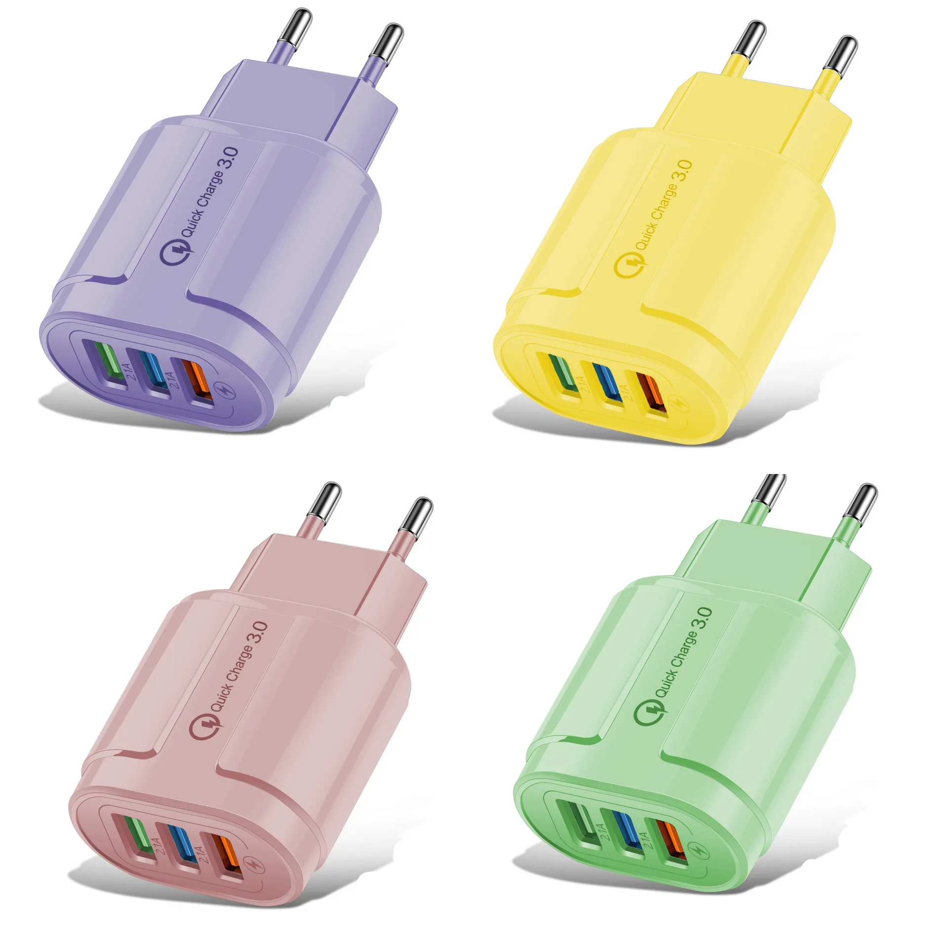 NEW Macaron color USB charger 3 USB charging head 5V2A charger 3 port European and American color adapter
NEW Macaron color USB charger 3 USB charging head 5V2A charger 3 port European and American color adapter