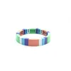 Hand Made Design Trendy Colorful Brite Alloy Metal Jewelry Rectangle Square Bracelet Women For Wholesale