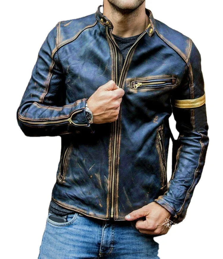 European and American leather jacket men's youth stand-up collar punk men's motorcycle leather jacket, Pictures
European and American leather jacket men's youth stand-up collar punk men's motorcycle leather jacket, Pictures