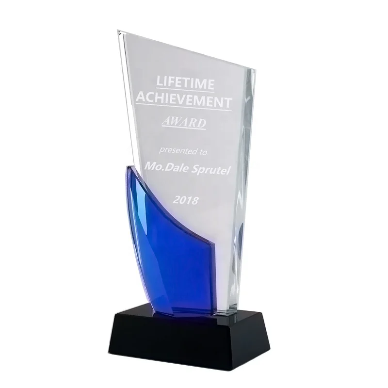 BM-1011 mejor premio de cristal óptico de trofeo de la placa