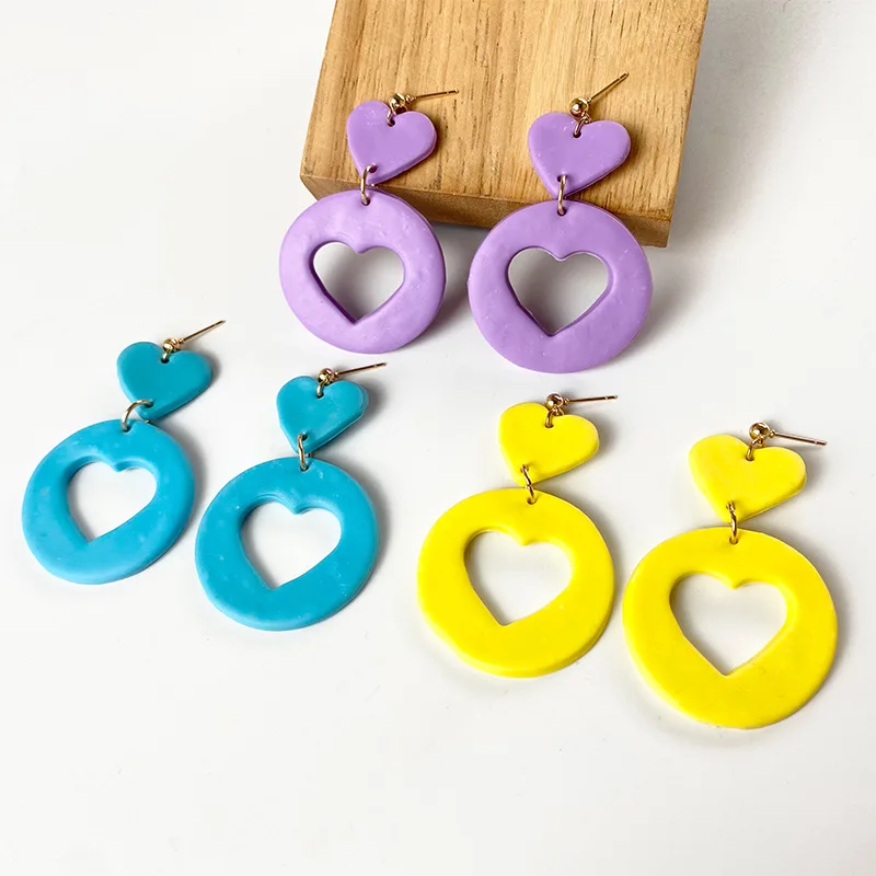 Fashion Summer Women Jewelry Yellow Blue Purple Hollow Heart Stud Polymer Clay Earrings, Yellow,purple,blue
Fashion Summer Women Jewelry Yellow Blue Purple Hollow Heart Stud Polymer Clay Earrings, Yellow,purple,blue