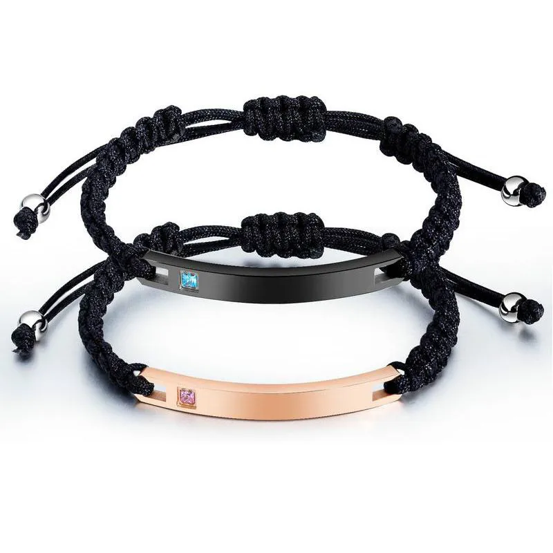 High quality Braided Rope Lady Bracelet Curved Stainless Steel Inlaid Synthetic Zircon Couple Bracelet Jewelry Lover Gifts, Rose gold,black
High quality Braided Rope Lady Bracelet Curved Stainless Steel Inlaid Synthetic Zircon Couple Bracelet Jewelry Lover Gifts, Rose gold,black