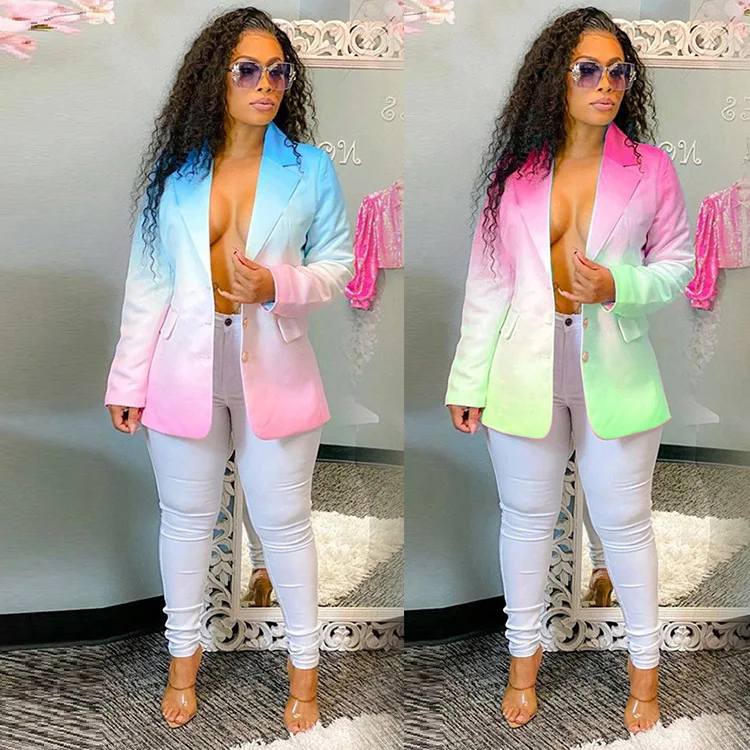 2022 New Wholesale Women's Suits & Tuxedo Gradient tie-dye fashion Elegant Casual Breasted Female Women Ladies Blazers Jacket
2022 New Wholesale Women's Suits & Tuxedo Gradient tie-dye fashion Elegant Casual Breasted Female Women Ladies Blazers Jacket