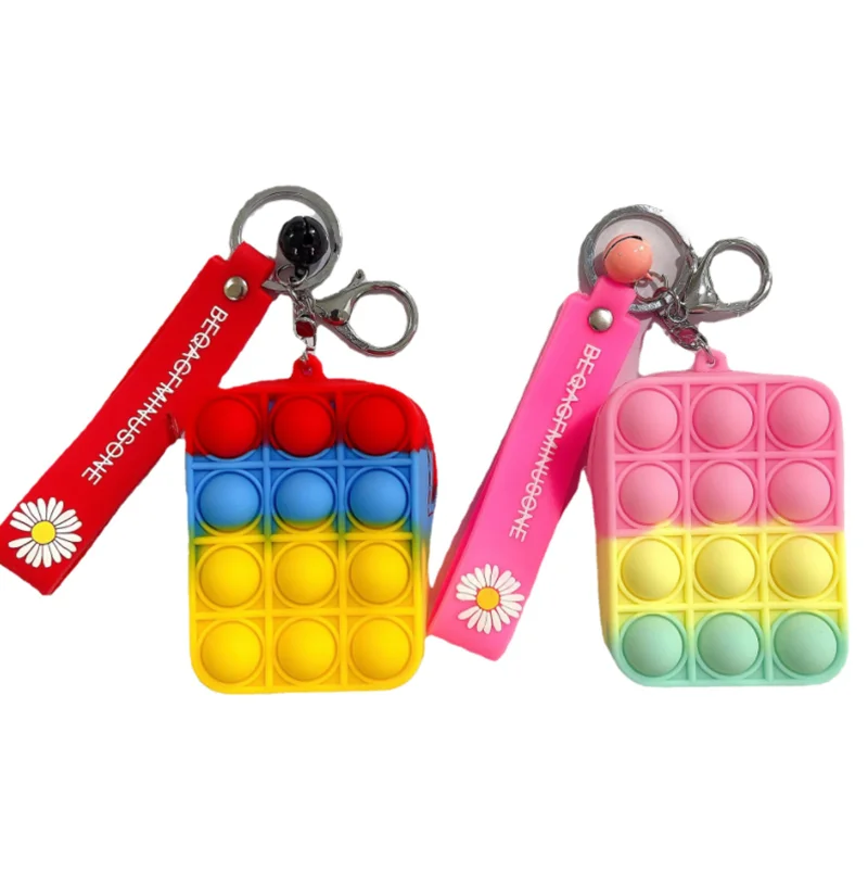 Kids girl new cheap silicone pop bubble fidget toys popper coin purse wallet hand bags mini pop coin purse fidget toy keychain, Pink, yellow, red, blue, purple, rainbow, etc
Kids girl new cheap silicone pop bubble fidget toys popper coin purse wallet hand bags mini pop coin purse fidget toy keychain, Pink, yellow, red, blue, purple, rainbow, etc