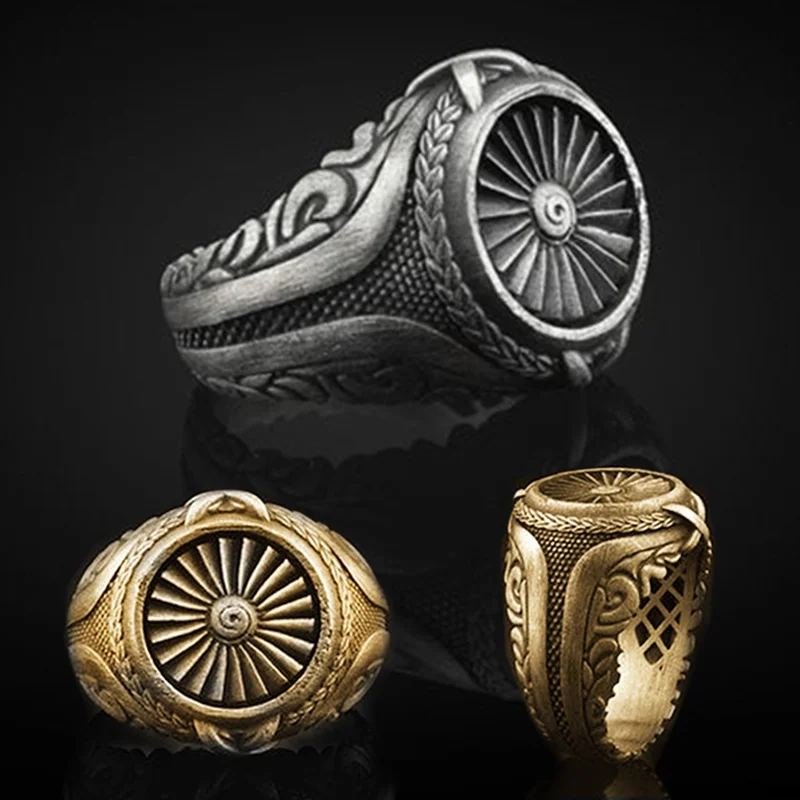 European and American Punk Aircraft Engine Hip Hop Gift Jewelry Demon Eyes Handmade Jewelry Men's Aircraft Turbo Ring
European and American Punk Aircraft Engine Hip Hop Gift Jewelry Demon Eyes Handmade Jewelry Men's Aircraft Turbo Ring