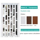 Hot sale & high quality 39*82inch Living Room Divider Glass PVC Accordion Siliding Doors