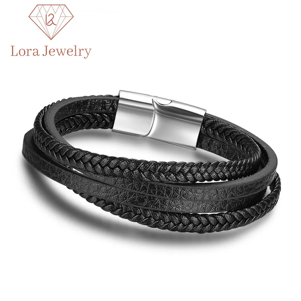 Cheap Factory Price Best Gift Stainless Steel Bracelet Men Jewelry Buckle Black Genuine Leather Bracelet
Cheap Factory Price Best Gift Stainless Steel Bracelet Men Jewelry Buckle Black Genuine Leather Bracelet