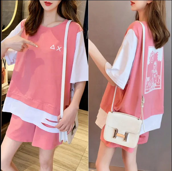 2020 fashion women outfit summer short-sleeved T-shirt casual suit female Korean loose shorts sports two-piece suit
2020 fashion women outfit summer short-sleeved T-shirt casual suit female Korean loose shorts sports two-piece suit
