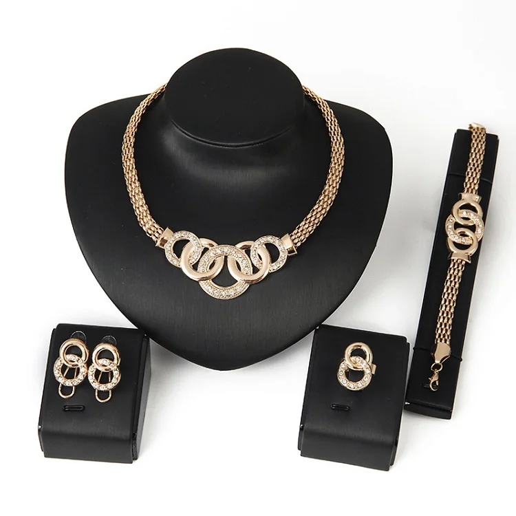 4 Pcs Fashion Women African Jewelry Sets Luxury Saudi Dubai 18K Gold Plated Circle Multi Crystal Wedding Gift Bridal Jewelry Set, As show
4 Pcs Fashion Women African Jewelry Sets Luxury Saudi Dubai 18K Gold Plated Circle Multi Crystal Wedding Gift Bridal Jewelry Set, As show