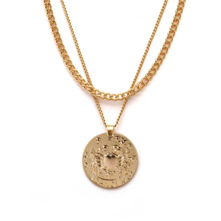 Short Alloy Chain Choker Necklaces 18K Gold Plated Double Layered Lion Head Pendant Necklace
Short Alloy Chain Choker Necklaces 18K Gold Plated Double Layered Lion Head Pendant Necklace