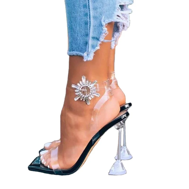 101149 ISEEYOUFIRST Shoes Woman Trendy Metal Sun Flower Transparent PVC Square Open Toe Wine Glass High Heels Party Sandals
101149 ISEEYOUFIRST Shoes Woman Trendy Metal Sun Flower Transparent PVC Square Open Toe Wine Glass High Heels Party Sandals