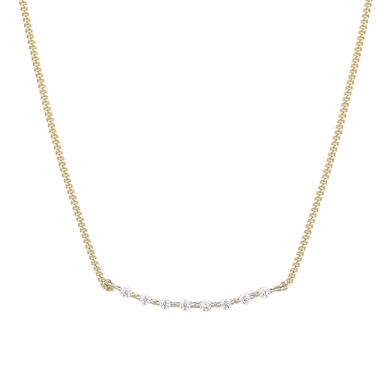 Moyu custom minimalist design 18K gold plated thin Strip chain zircon 925 sterling silver necklace
Moyu custom minimalist design 18K gold plated thin Strip chain zircon 925 sterling silver necklace