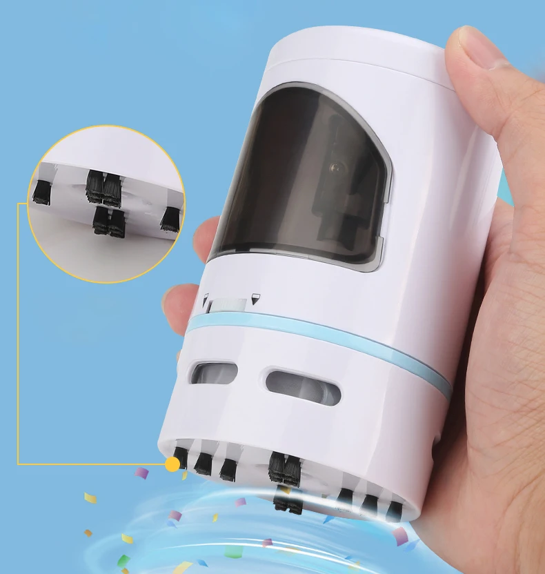 Convenient operation keyboard vacuum cleaner desktop dust cleaner with battery, White/blue/pink
Convenient operation keyboard vacuum cleaner desktop dust cleaner with battery, White/blue/pink