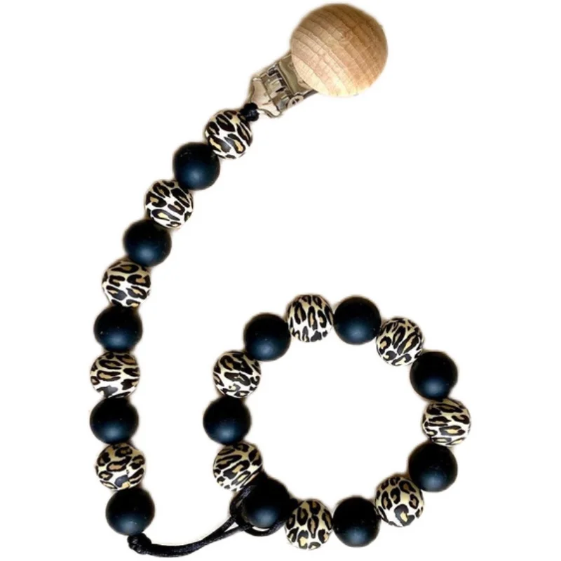 Silicone Leopard Print Round Beads Baby Teething Pacifier Chain Clip With Chew Bracelet
Silicone Leopard Print Round Beads Baby Teething Pacifier Chain Clip With Chew Bracelet