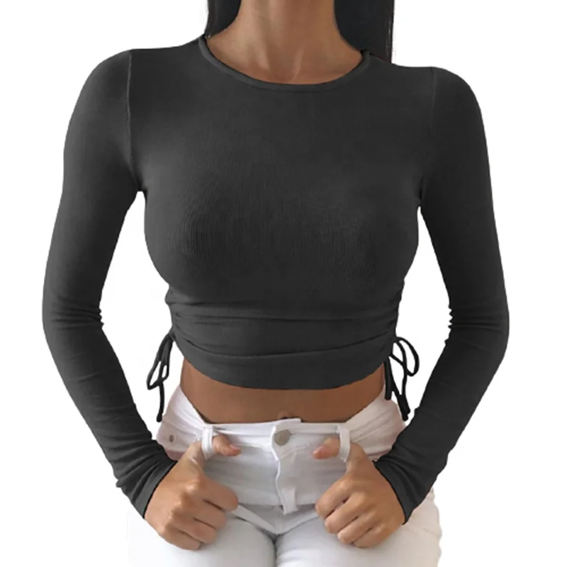 2021 Spring Side Drawstring Ruched Long Sleeve Crop Top For Women, Gray, white, black, lavender, beige, light blue
2021 Spring Side Drawstring Ruched Long Sleeve Crop Top For Women, Gray, white, black, lavender, beige, light blue