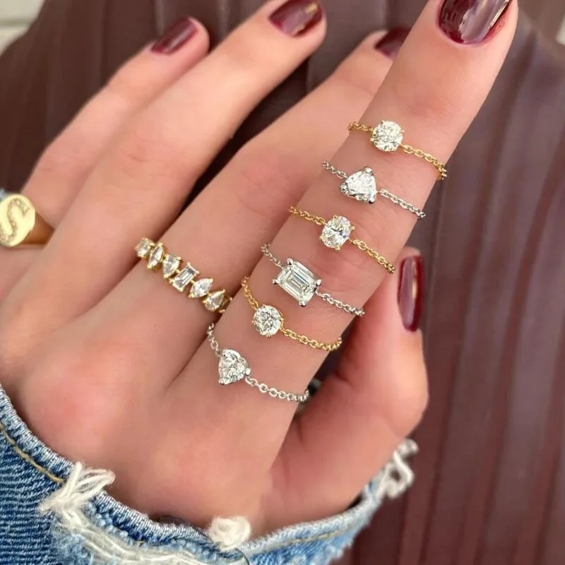 2023 Colorful Crystal Ring For Women Couple Wedding Creative Adjustable Chain Ring 925 Sterling Silver Party Engagement Jewelry
2023 Colorful Crystal Ring For Women Couple Wedding Creative Adjustable Chain Ring 925 Sterling Silver Party Engagement Jewelry