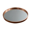 Custom cheap price round frame wooden bedroom rose gold mirror