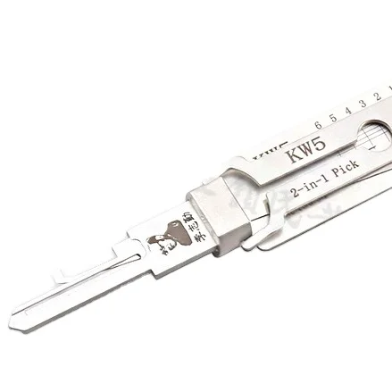 

High quality Original Lishi Lock pick Decoder tool Residential 2 in1 Decode (KW5 - 6pin), Silver