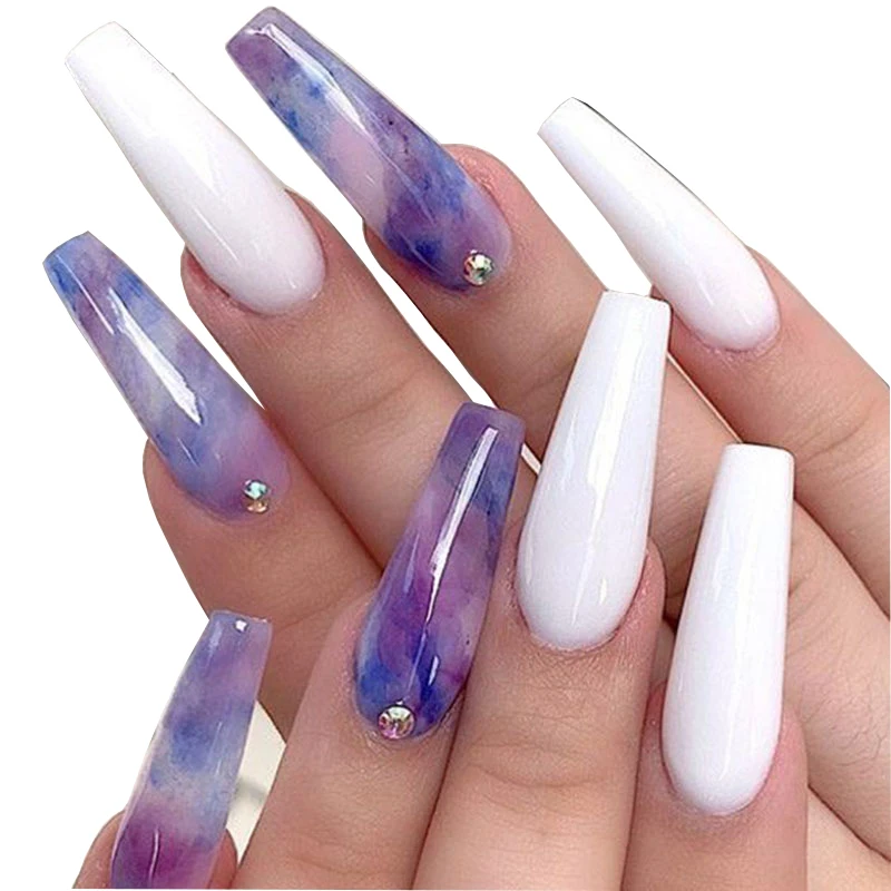 Wholesale Various Styles Coffin Designer Press On Nails Blue Polish Shinny Extreme Long Nails Luxury Nails for Women
Wholesale Various Styles Coffin Designer Press On Nails Blue Polish Shinny Extreme Long Nails Luxury Nails for Women