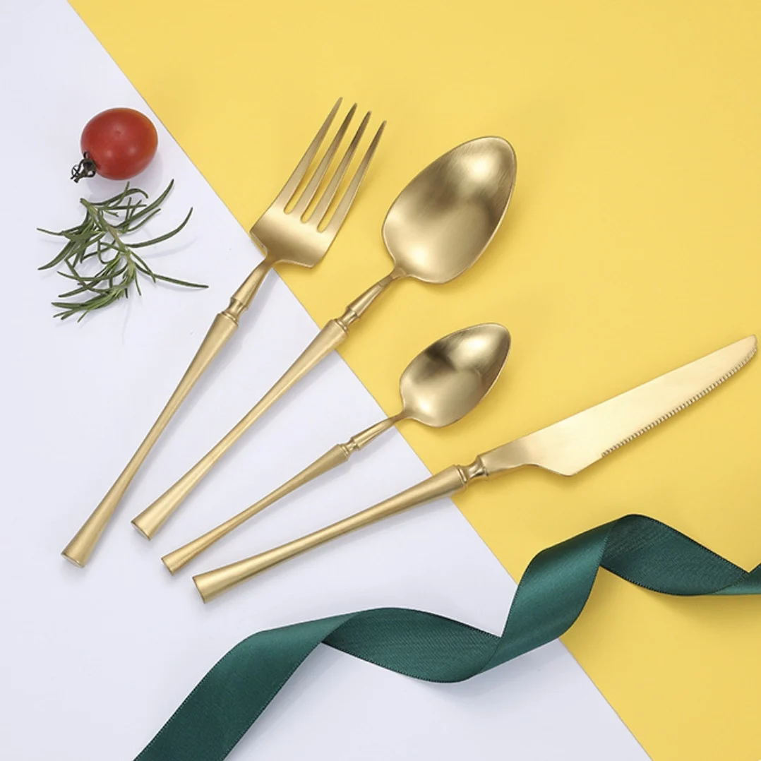 New Arrivals Gold Stainless Steel 304 Flatware Set For Wedding Gift Party Events, Silver/golden/rainbow/rose gold/black 
New Arrivals Gold Stainless Steel 304 Flatware Set For Wedding Gift Party Events, Silver/golden/rainbow/rose gold/black