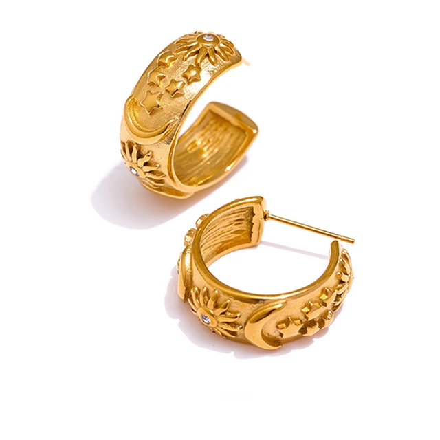 JINYOU 460 316 Stainless Steel Hoop Earrings 2022 Moon Star Sun Female Fashion Round Circle Geometric Earrings Jewelry
JINYOU 460 316 Stainless Steel Hoop Earrings 2022 Moon Star Sun Female Fashion Round Circle Geometric Earrings Jewelry