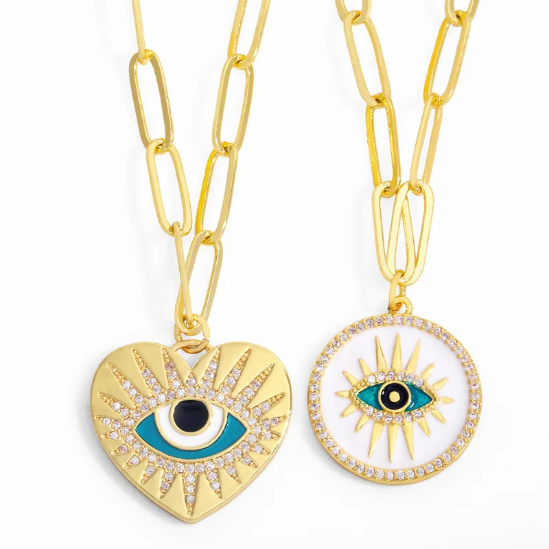 Cubic Zirconia Evil Eye Necklaces Gold for Women Turkish Eye CZ Necklace Rainbow Zircon Copper Long collares d ojito
Cubic Zirconia Evil Eye Necklaces Gold for Women Turkish Eye CZ Necklace Rainbow Zircon Copper Long collares d ojito