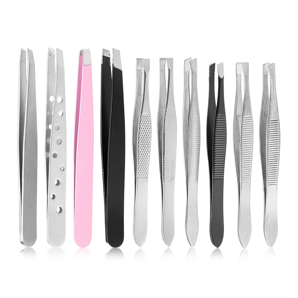10 Pcs/set Stainless Steel Tweezers Hair Pluckers Eyebrow Trimmer Eyelash Extension Clip Makeup Beauty Tools
10 Pcs/set Stainless Steel Tweezers Hair Pluckers Eyebrow Trimmer Eyelash Extension Clip Makeup Beauty Tools