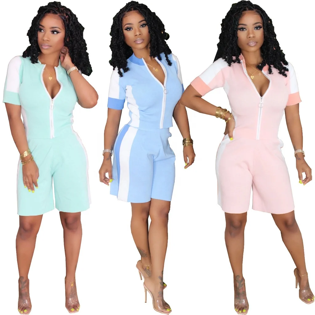 MT30-8066 New fashion casual stitching sports two-piece suit