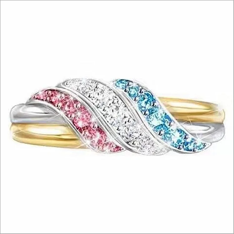 New style hot sale fashion two-color plated rings European and American simple diamond ring jewelry, As the picture show
New style hot sale fashion two-color plated rings European and American simple diamond ring jewelry, As the picture show