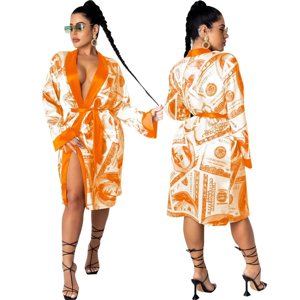 9S4U 2020 winter satin silk pajamas women sexy nightclothes nightgown ladies sleepwear dollar money robe pajamas for women, Customized color
9S4U 2020 winter satin silk pajamas women sexy nightclothes nightgown ladies sleepwear dollar money robe pajamas for women, Customized color
