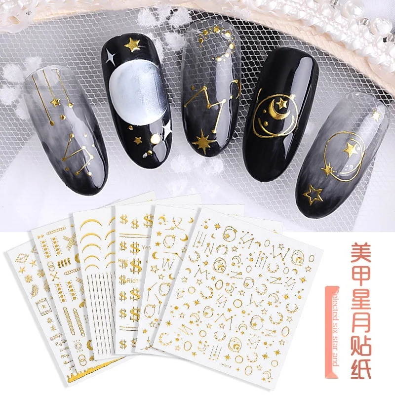 Japanese Stars And Moon Nail Stickers Glue Sticker Symphony 3D Nail Sticker Nail Accessories, 6color
Japanese Stars And Moon Nail Stickers Glue Sticker Symphony 3D Nail Sticker Nail Accessories, 6color