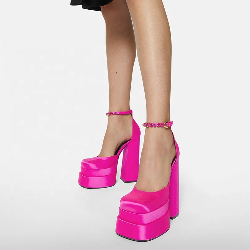Fashion Luxurious Brand Medusa Handmade Satin & Rhinestone Super High Double Platform Pumps Block Heel Shoes for Women Footwear, Customized color
Fashion Luxurious Brand Medusa Handmade Satin & Rhinestone Super High Double Platform Pumps Block Heel Shoes for Women Footwear, Customized color
