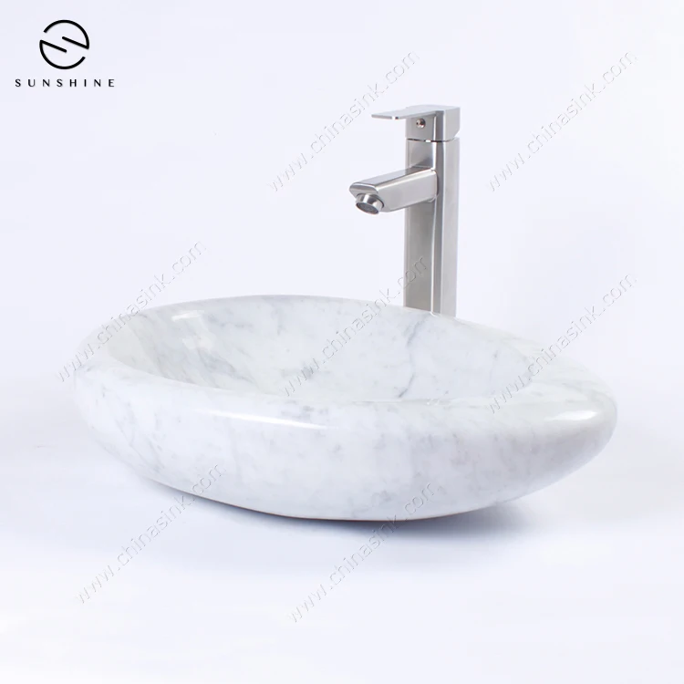 Italian Design Carrara White Marble Dinning Room Counter Top Art Wash Basin