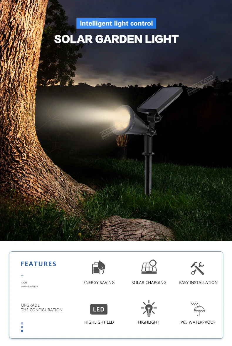ALLTOP Super brightness outdoor adjustable IP65 waterproof lighting 4w courtyard RGB solar LED spike light