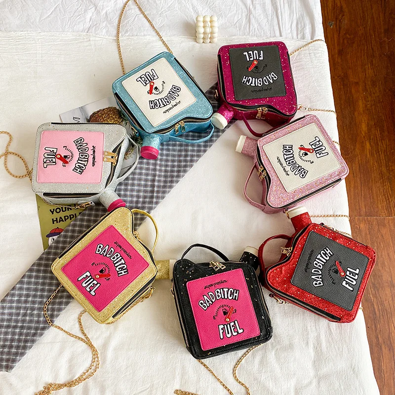 TS9227 2021 Fashion Fun Personality Embroidery Letters Bad Bitch Gasoline Fuel Tank Bottle Chain Bags Shoulder Bag Lady purse
TS9227 2021 Fashion Fun Personality Embroidery Letters Bad Bitch Gasoline Fuel Tank Bottle Chain Bags Shoulder Bag Lady purse