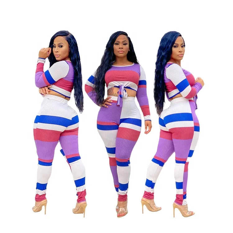 Cheap hot selling bright round neck long sleeve multicolor printing two-piece suit womens playsuits, Purple
Cheap hot selling bright round neck long sleeve multicolor printing two-piece suit womens playsuits, Purple