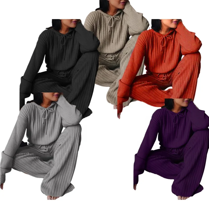 ecowalson Autumn Winter Knitted Pajama Set Women Hooded Pajama Pants Home Suit for Women Long Sleeve Sleepwear Loose Lounge Wear
ecowalson Autumn Winter Knitted Pajama Set Women Hooded Pajama Pants Home Suit for Women Long Sleeve Sleepwear Loose Lounge Wear