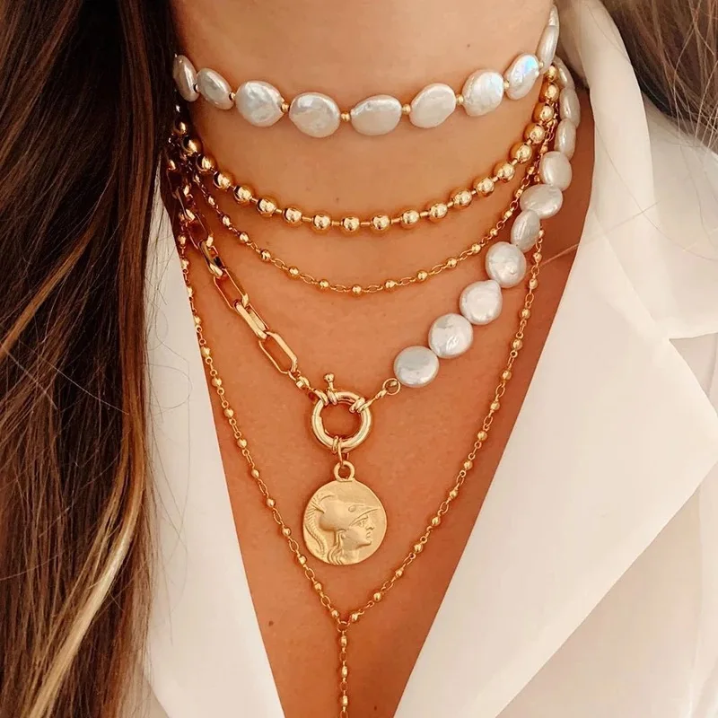 Individual Character Statement Coin Multilayer Beaded Pearl Choker Necklace Pendants For Engraving
Individual Character Statement Coin Multilayer Beaded Pearl Choker Necklace Pendants For Engraving