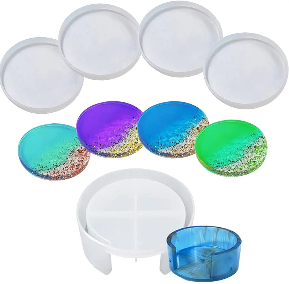 Coaster Resin Molds Set, 4Pcs Silicone Round Coaster Molds 1Pcs Storage Box Mold, DIY Decoration Epoxy Resin Molds, White
Coaster Resin Molds Set, 4Pcs Silicone Round Coaster Molds 1Pcs Storage Box Mold, DIY Decoration Epoxy Resin Molds, White